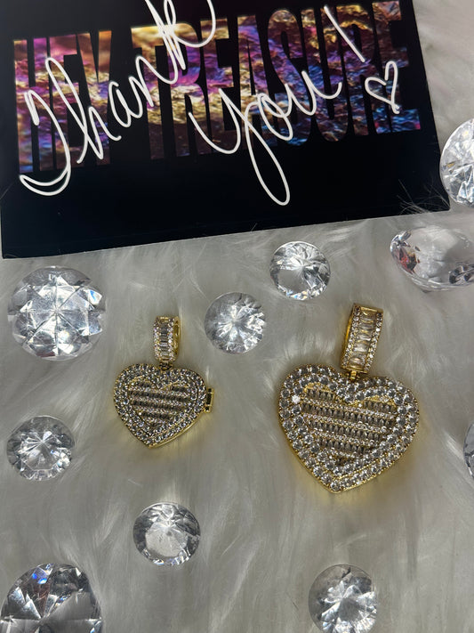 Iced Out Heart Pendant Necklace